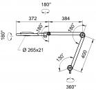 Preview: The image shows a technical drawing of an adjustable lamp. The dimensions and rotation angles are provided. The lamp features a round head and flexible arms for optimal light distribution.