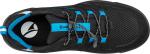 Preview: The image shows a black sports shoe with blue accents. It has decorative lacing and a breathable surface. The insole is visible and the shape of the shoe is sporty.