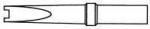 Preview: The image depicts a narrow, elongated object with a rounded tip and a thickening in the middle. The shape is simple and clearly structured.