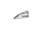 Preview: The image shows a silver, metallic nozzle that is slightly tilted forward. It has a round base and ends in a narrow, conical opening.