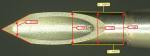 Preview: The image shows the tip of a metallic tool. There are several measurement lines with numbers indicating various distances and lengths. The contours are precise and appear technical.