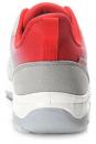 Preview: The image shows the rear view of a sports shoe. It is gray with red accents and has a light sole. The shoe has a rounded shape and appears modern and sporty.