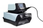 Preview: The image shows an electronic device in black and light blue with a display, buttons, and an attached cable. It appears to be a soldering station or a similar tool.