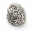 Preview: The image shows a gray, compact structure made up of many thin, spiral-shaped metal threads. It has an irregular, somewhat organized shape and looks like a small, metallic ball.