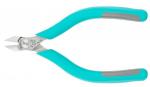 Preview: The image shows a pair of pliers with narrow, pointed blades and an ergonomic handle in turquoise and gray. The plier jaws are made of metal and slightly shiny.