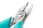 Preview: The image shows a pair of pliers with a silver metal head and ergonomic, turquoise handles. The head has two sharp jaws for gripping and cutting.