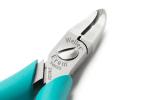 Preview: The image shows a shiny pair of pliers with narrow, pointed jaws and an elegant design. The handles are in a bold turquoise, and the surface is metallic and smooth.