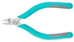 Preview: It is a pair of pliers with narrow, pointed blades. The handles are turquoise with gray rubber inserts for better grip. The pliers are designed for precise work.