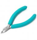 Preview: The image shows a side cutter with ergonomic, turquoise handles and a sharp, pointed metal cutting edge. It is handy and suitable for cutting wire or small objects.