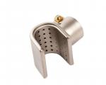 Preview: The image shows a silver, curved metal object with holes. It has an open side and a connector for additional attachment or connection.