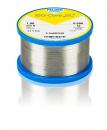 Preview: The image shows a round spool with solder. The spool has a blue border and yellow labeling that specifies the characteristics of the solder, including diameter and weight.