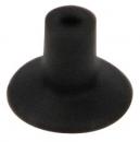 Preview: The image shows a black, funnel-shaped rubber stopper. The surface is smooth, with a wide, flat rim and a narrower, upright part in the center.