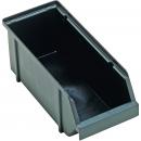 Preview: The image shows a rectangular, black storage box with a slanted front edge. It has a smooth surface and is intended for storing small items.