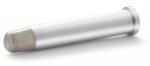 Preview: The image shows a cylindrical metal cylinder with sharp, rounded ends. The cylinder has a smooth, shiny surface and is wider at the base.