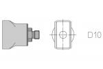 Preview: The image displays a technical drawing of a cylindrical component with a screw thread. One view shows the side, the other the top labeled 