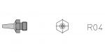 Preview: The image shows a technical drawing of a component. On the left is a pointed element with a hexagonal head. On the right is the label 