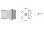 Preview: The image displays a technical connection with two views: a side view and a top view. To the right, 
