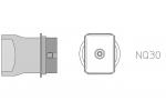 Preview: The image displays technical drawings of an object from two perspectives: from the side and from above. There are clear, simply drawn lines that represent a connection or a part.