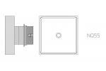 Preview: The image shows a technical drawing of a square object with a round center. It has a flat surface and an apparently round attachment part on the side.