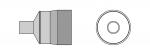 Preview: The image shows a technical drawing of a part. On the left is a side view featuring a stepped shape, and on the right is a top view, which is round with an inner hole.