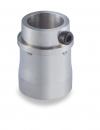 Preview: The image shows a cylindrical stainless steel piece. It has a smooth surface, is open at the top, and has a side opening as well as an attached screw.