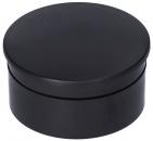 Preview: Es handelt sich um eine runde, schwarze Box mit einem flachen Deckel. Die Oberfläche ist glatt und glänzend, und die Box hat eine schlichte, elegante Form.