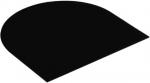 Preview: Das Bild zeigt eine schwarze, halbrunde Fläche, die wie ein angespitztes Oval aussieht. Sie ist flach und hat keine Textur, wirkt schlicht und einfarbig.