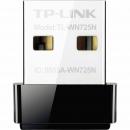 Preview: The image displays a small USB-WLAN adapter. It is primarily silver with a black base. On the front, there are two narrow openings and the model name TP-LINK.