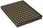 Preview: The image shows a rectangular box with many small compartments. Each compartment contains a black element with a yellow border. The compartments are evenly arranged.