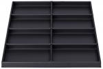 Preview: The image shows a black, rectangular tray with ten equally-sized compartments arranged in two rows. The compartments are shallow and suitable for storing small items.