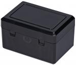 Preview: Die Abbildung zeigt eine rechteckige, schwarze Kunststoffbox mit einem glatten Deckel. Sie hat seitliche Verschlüsse und eine schlichte, moderne Form. Sie wirkt stabil und funktional.
