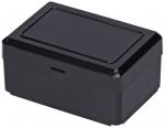 Preview: Das Bild zeigt eine rechteckige, schwarze Box mit einem flachen Deckel. Die Ecken sind abgerundet, und die Oberseite hat eine leicht erhabene Fläche. Sie scheint glatt und glänzend zu sein.