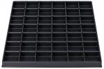 Preview: The image shows a black tray with many small compartments in an orderly grid. There are 48 equal-sized, rectangular compartments suitable for storing small objects.