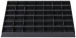 Preview: The image shows a black storage tray with 48 small, rectangular compartments, arranged in 6 rows and 8 columns. It has a flat bottom and a straight edge.