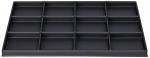 Preview: The image shows a black tray with 15 uniform compartments. It has a flat shape and the compartments are arranged in rectangles, ideal for organized storage of small items.