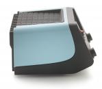 Preview: The image displays a modern, rectangular device in two colors: the top is light blue and the bottom is black. The top features a ridged pattern, and there are two ports visible on the side.