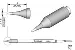 Preview: The image displays a technical diagram of an object with a conical end. It includes side views and dimensions in millimeters. The lines are clear and schematic.