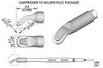 Preview: The image displays technical drawings of soldering cartridges for PLCC packages. Various views and dimensions are shown, explaining the shape and size of the component.