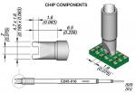 Preview: The image displays technical drawings of chip components. There is a side view of a component that is inserted into a circuit board, as well as dimensions in millimeters.