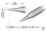 Preview: The image shows a technical drawing of a sharp object, possibly a pen or tool. It includes dimensions and a detailed view of the tip.