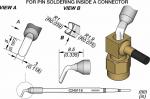 Preview: The image displays technical drawings of a fastener sketch with two views (A and B). It includes dimensions and details for soldering pins in a connector.
