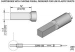 Preview: The image displays a technical drawing of cassettes with a chrome-plated surface, designed for the use of plastic rivets. Dimensions are visible.