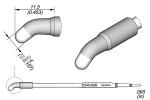 Preview: The image shows a technical component with a curved end, which has a cylindrical shape. There are dimensions and a side view of the object. The structure appears smooth and symmetrical.