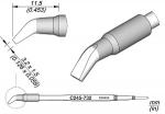 Preview: The image displays technical drawings of a thin, diagonally cut tool with a cylindrical handle. Dimensions are provided to clarify the size and shape.