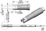 Preview: The image displays technical drawings of a component. It has a cylindrical shape with an elongated, slotted opening at one end. Dimensions are provided, including lengths and diameters.