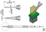 Preview: The image displays technical drawings of a tip. It consists of two views: one from the top and one from the side. Additionally, a circuit board with several pins is depicted. Dimensions are provided.