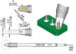 Preview: The image displays technical drawings with dimensions of a component. There is a side view, a top view of a green base with two pins, and a detailed view of a tool.