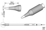 Preview: The image displays a technical drawing of a pen with a pointed end. It has a cylindrical shape, with a description of the dimensions and details that clarify the size and shape.