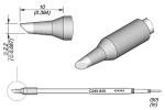 Preview: The image shows a technical drawing of a pen with a conical tip. Dimensions are given in millimeters. The pen has a round, ergonomic body and a fine, pointed writing lead.