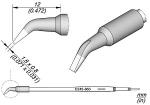 Preview: The image shows technical drawings of a tool attachment with a curved end. It includes dimensions in mm and inches as well as a side and a top view.